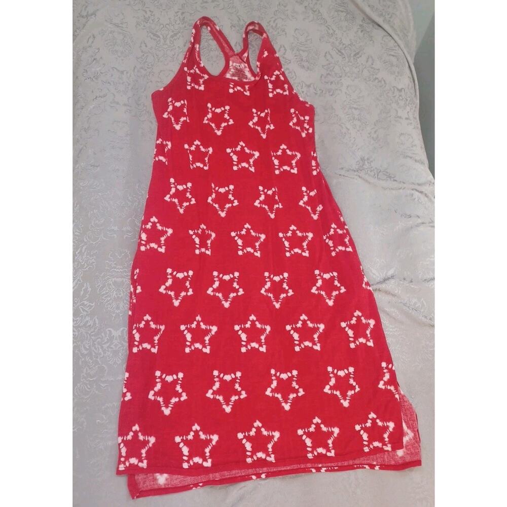 Secret Treasures Womens Beach Cover Up Sleep Lounge Dress Sz L Red Stars Stretch